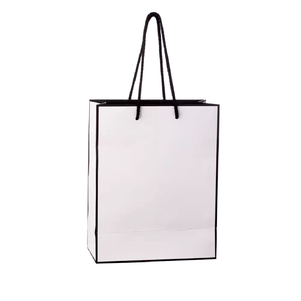 Product custom bag boxes black trim bag