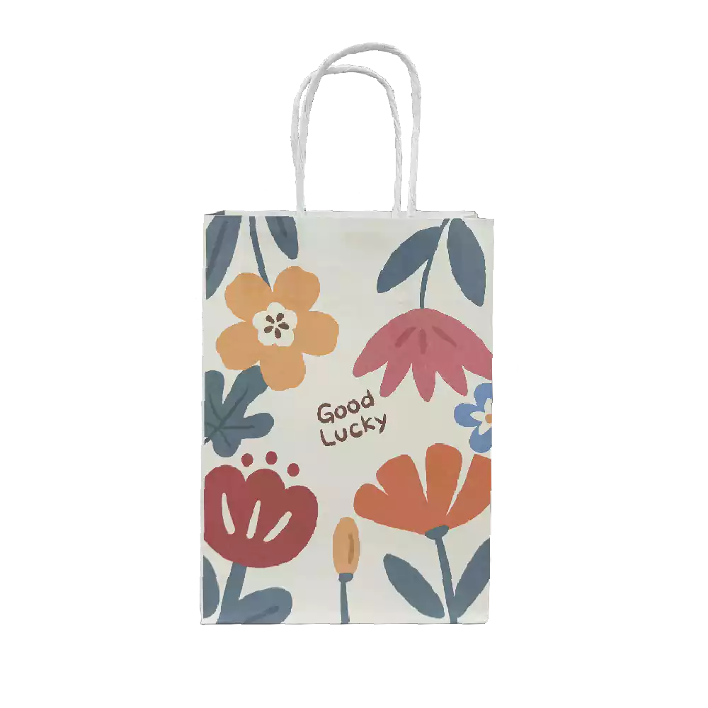 Product custom paper bag good luck floral bag