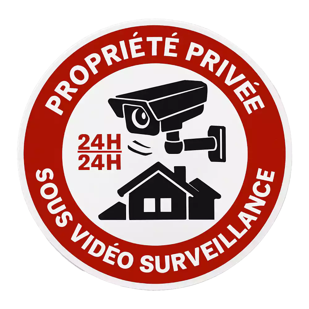 French private property surveillance sign